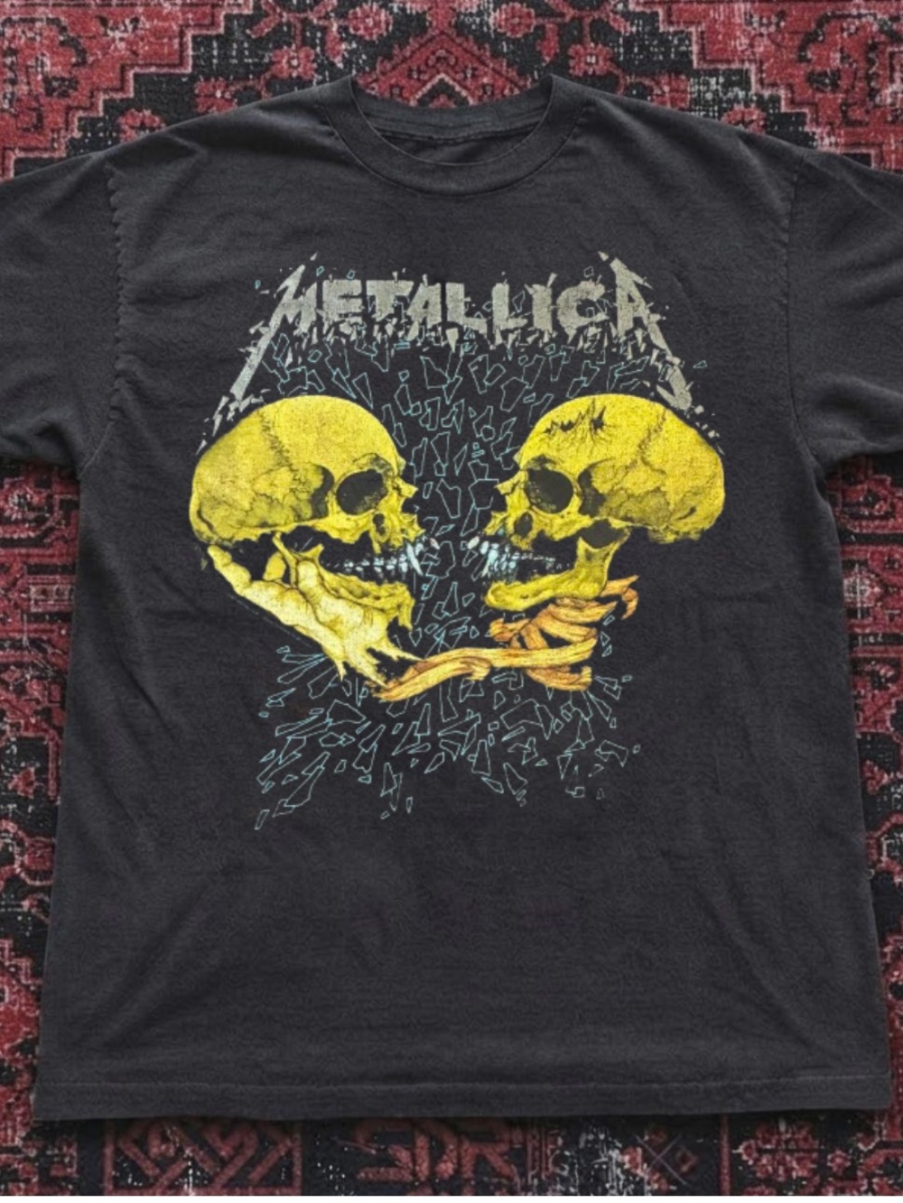 Gildan Black Tee with Yellow Skull Graphic